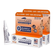NasalGuard Nasal Antiseptic Gel | Helps Kill 99.9% of Germs Around the Nose | Alcohol-Free, Moisturizing, Daily Use | Drug-Free Protection | 150+ Applications (Unscented, 3g, Pack of 2)