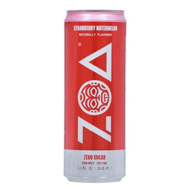 Pack of 4 ZOA Zero Sugar Energy Drink - Strawberry Watermelon - 12 oz - Package may vary