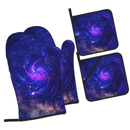 

ZICANCN Oven Mitts and Pot Holders Sets Mysterious Cosmic Galaxy Baking Sets Kitchen Heat Resistant 4 Pieces