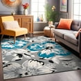 thumbnail image 6 of World Rug Gallery Modern Floral Design Blue 3'1" x 5' Area Rug, 6 of 8