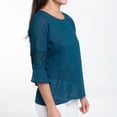 thumbnail image 4 of Elsie & Zoey Skylah Boho XL Tidel Teal Raglan Sleeve Crepe Blouse for Women, 4 of 7