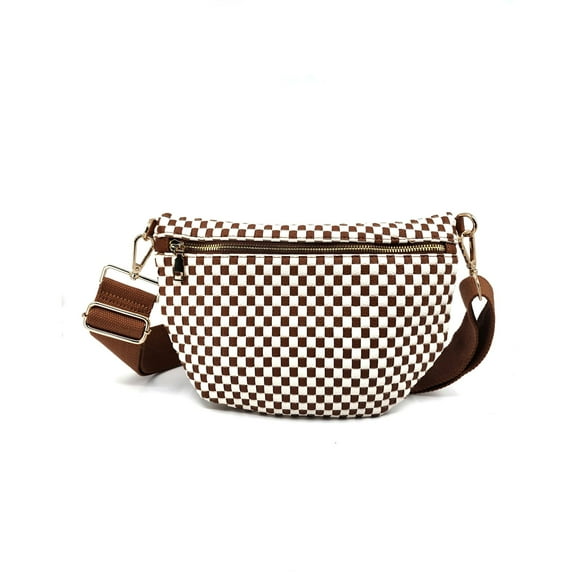 Women's Rounded Woven Bum Bag Crossbody Bag