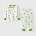 thumbnail image 2 of CYRBOKO Thermal Sets for Girls, Cotton Long Sleeve Soft Elastic Waist Sleepwear Sets Green Size 9-10 T, 2 of 5