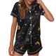 thumbnail image 1 of Gibobby Conjunto de pijamas para mujer Conjunto de pijamas cortos de manga corta (Negro, M), 1 of 3