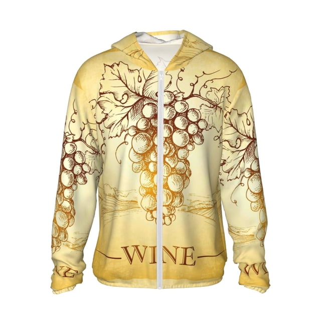 Fotbe Bunch of Grapes Chaqueta con Protección Solar UPF 50+ para Hombre y Mujer, Camisa con Capucha y Bolsillos-XX-Large