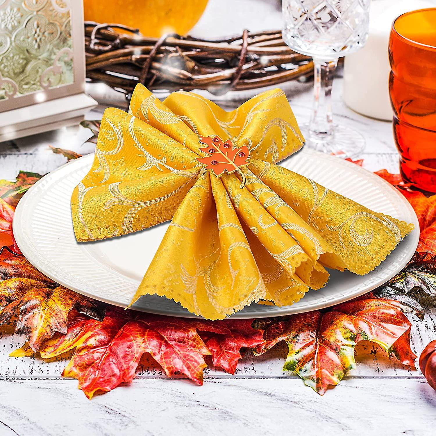 Orange napkin rings sale
