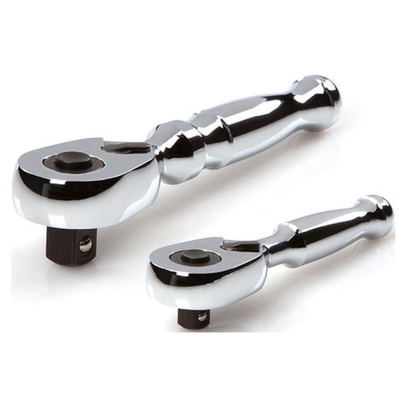 TEKTON 1/4, 3/8 Inch Drive Quick-Release Stubby Ratchet Set, 2-Piece (3, 4-1/2 in.) | SRH91105