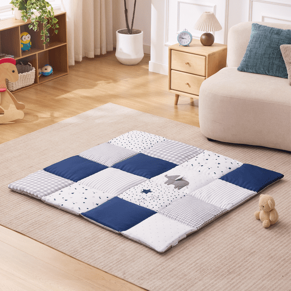 STAROUS 50x50 Thick Cushioned Baby Play Mat for Playpen & Floor