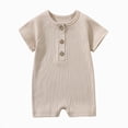 thumbnail image 4 of Newborn Baby Girl Boy Clothes Summer Outfits Infant Short Sleeve Romper Jumpsuit Cotton Solid Color T-Shirt Bodysuit Bodysuit Cute Newborn Clothes Girl Kaprioy Girls Summer Outfits, 4 of 4