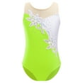 thumbnail image 5 of Aislor Kids Girls Diamonds Adorned Ballet Dance Athletic Unitard Skating Leotard Mesh Patchwork Sequins Bodysuit, 5 of 7