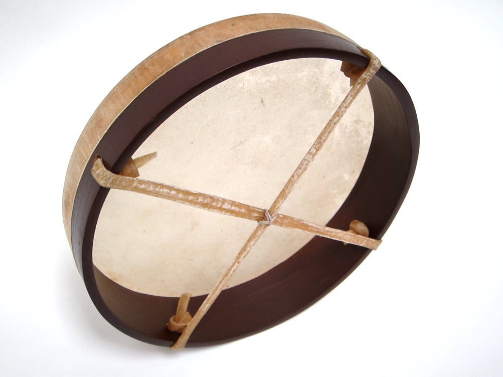 DOBANI Pretuned Goatskin Head Wood Frame Drum w/ Beater 10"x2"