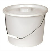 PCP Replacement Full Size Pail with Lid For Commode, White, 2.5 Gallon