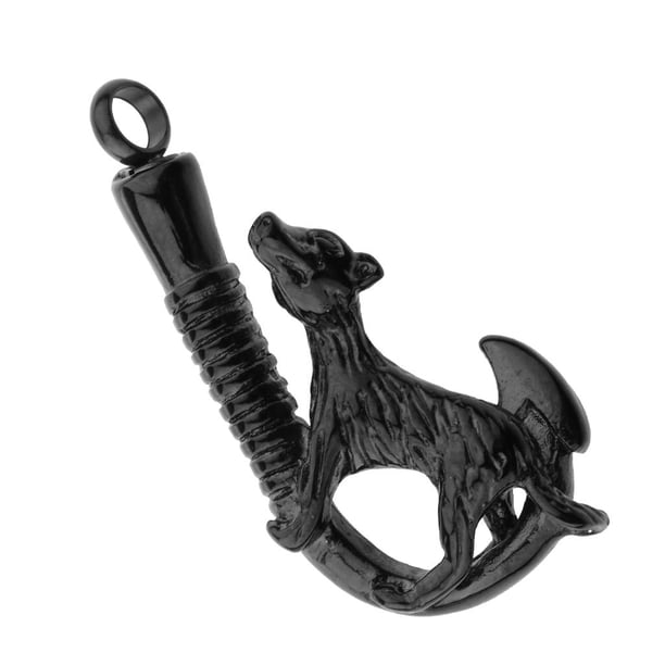 Joyería conmemorativa de cremación de cenizas 'Mascota' Mascota 'Pez de acero inoxidable' Negro