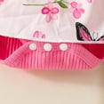 thumbnail image 6 of Sopiago Baby Girl Clothes Summer Outfits for Toddler Girls Romper Skirt Ruffle Sleeve Cute Bow Headband Girls Clothes Bodysuit Set (Hot Pink,0-3 Months), 6 of 7