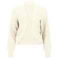 thumbnail image 2 of Lixiuxyad Womens Open Front Cardigan Women's Casual Short Style Solid Color Sweater Cardigan Coat,Beige, 2 of 3