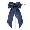thumbnail image 2 of Large Satin Bow Barrette Hair Clips Long Ribbon Bow Clip Suit for Thick Thin Hair Big Hair Bow Women Girls Hair Accessories 90's 2pcs Christmas Thanksgiving Gifts (Navy & Pink), 2 of 6