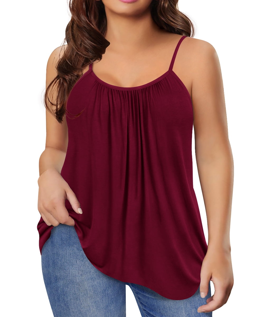 TIYOMI Womens Plus Size Tank Tops 2X Adjustable Strappy Crewneck Summer