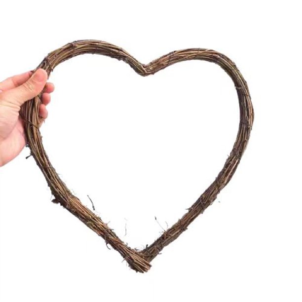 Corona circular de vid Smilax Glabra en forma de corazón, corona de boda, rama seca, decoración para jardín de infancia, colgante de pared, anillo de vid, accesorio de fotografía