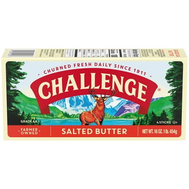 Challenge Butter, Salted Butter Quarter Sticks, 16 oz, 4 count