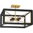 thumbnail image 1 of Metropolitan 4-Light Semi-Flush Mount in Sand Black with Gold Accents, 1 of 7