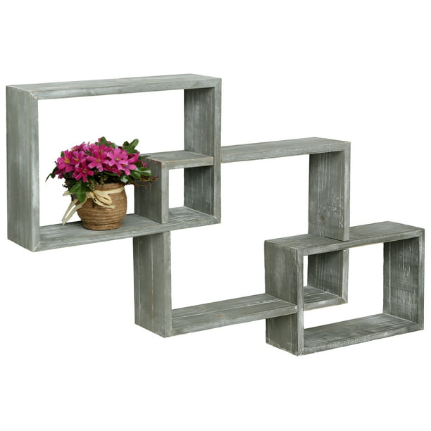 Mygift Wood Shadow Box Gray Set Of 3, Shadow Box Shelves Uk