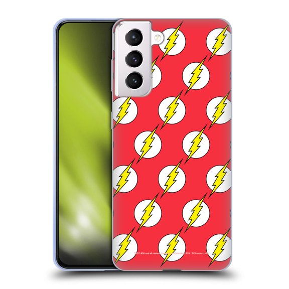 Head Case Designs Officially Licensed The Flash DC Comics Logo Pattern Soft Gel Case Compatible with Samsung Samsung Galaxy S21+ 5G