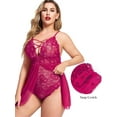 thumbnail image 2 of Avidlove Plus Size Chemise Sleepwear Women's Sexy Lingerie Nightwear Nightdress Rose Red 3XL, 2 of 6