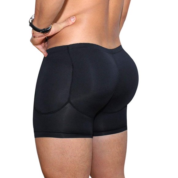 NonEcho sous-Vêtements Rembourrés pour Hommes Boxeurs Rehausseur de Fesses 4 Coussinets Détachables