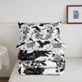 thumbnail image 5 of Feelyou Boho Raven Rose Full Size Comforter Sets, Spooky Skull Bat Bedding Comforter Set, Black White, Halloween Reversible, 3pcs, 1 Comforter and 2 Pillowcases, 5 of 7
