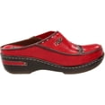 thumbnail image 6 of Womens Open-Back Hand-Painted Leather Clogs - Red - European Size 42, 6 of 7
