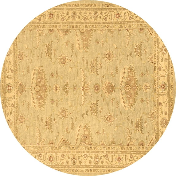 Ahgly Company Indoor Round Persian Brown Traditional Area Rugs, 4' Round