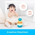 thumbnail image 4 of Plenplay Baby Tummy Time Toys - Juguetes apilables de dinosaurios para mayores de 6 meses Weeble Wobble Toys para bebés de 6 9 a 12 meses Anillos apilables Juguete de aprendizaje de tallo Juguete de a, 4 of 5