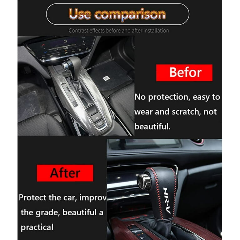 Xinrsheag Genuine Leather Automatic at Gear Shift Knob Cover