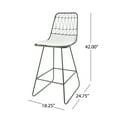 thumbnail image 2 of Emory Outdoor Wire Counter Stools with Cushions (Set of 4), Gray and Ivory, 2 of 2