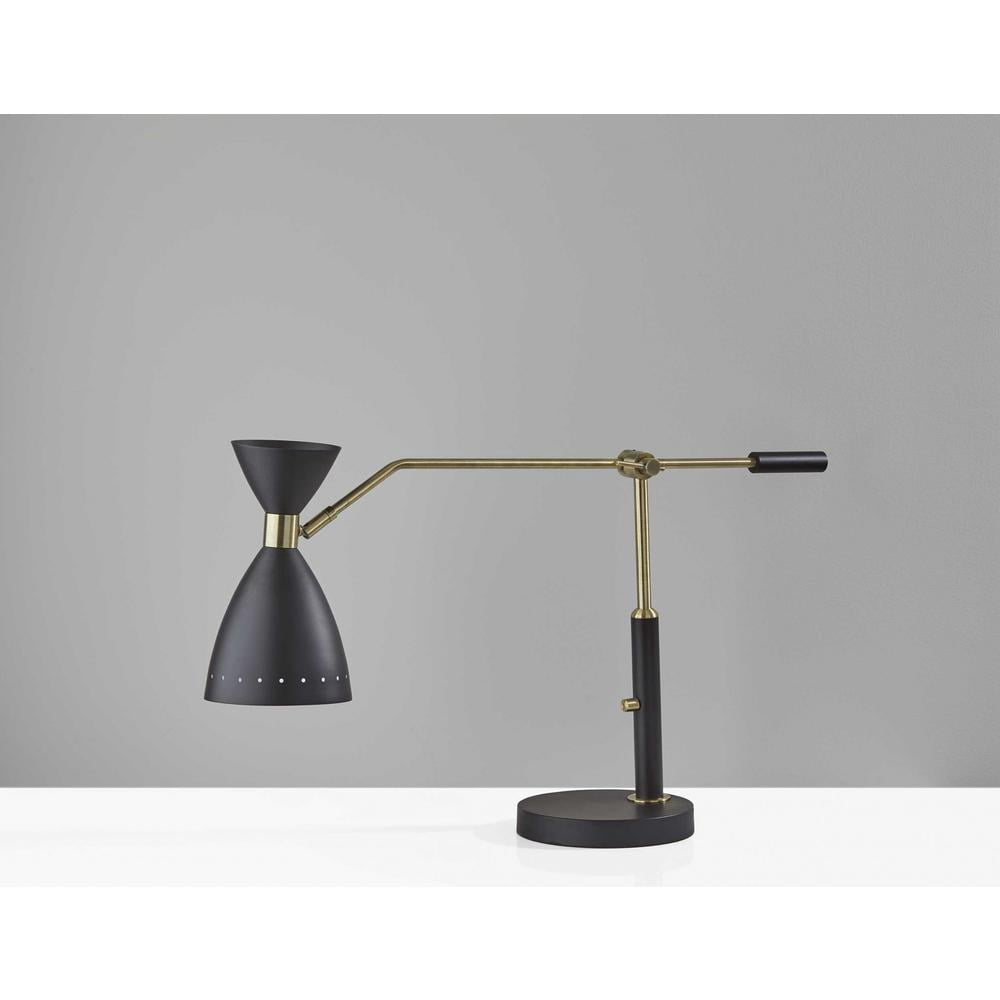 Brass Cinch Black Metal Adjustable Desk Lamp