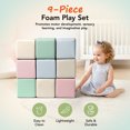 thumbnail image 2 of KIDKII 9 Piece Set Mini Builder Cubes Soft Foam Stackable Blocks Toddler Toy, Pastel, 2 of 7