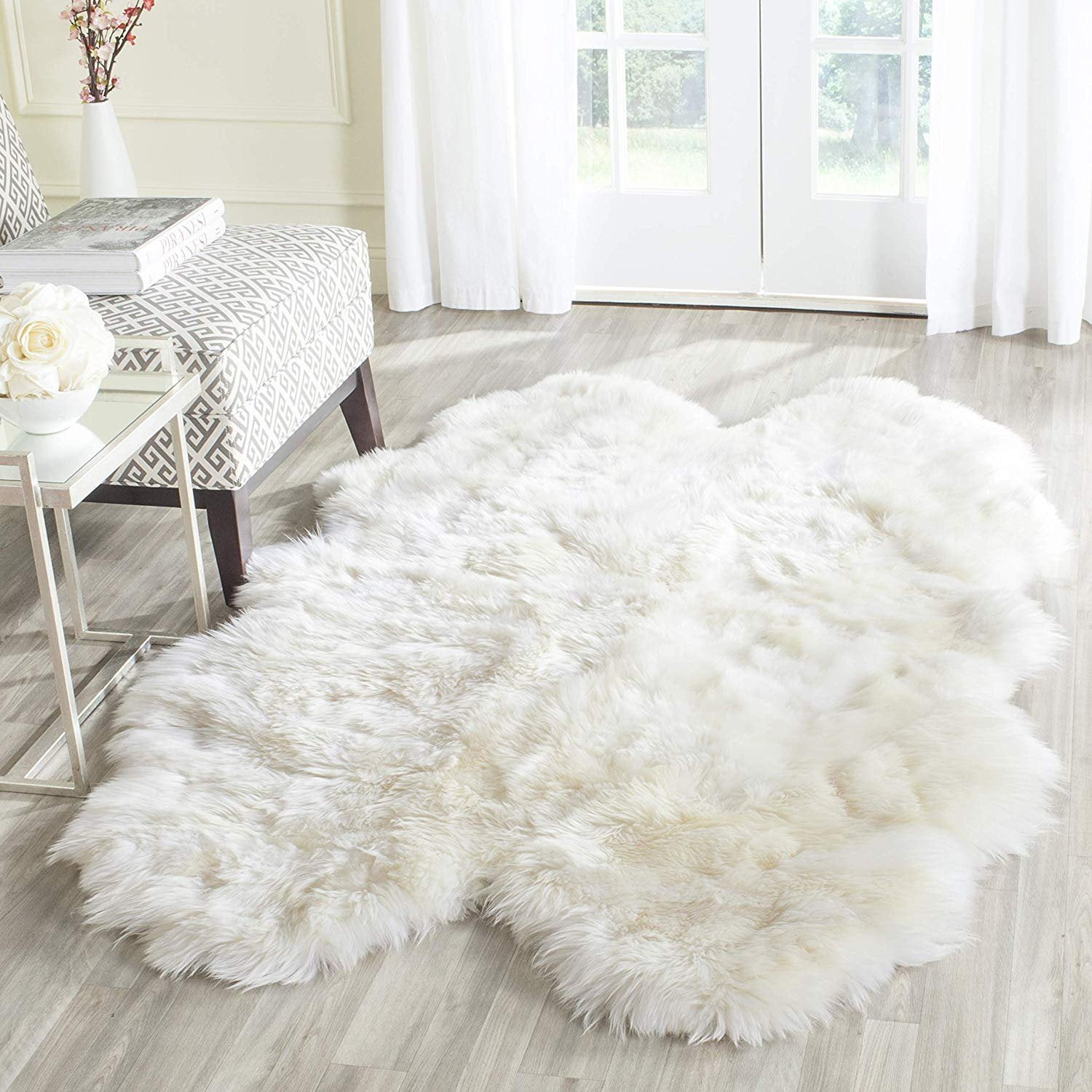 Safavieh Sheepskin Collection SHS211A Genuine Sheepskin Pelt Handmade