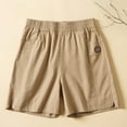 thumbnail image 5 of QIJIE Women's Bermuda Shorts Jersey Shorts with Deep Pockets 7" Long Shorts for Women Lounge Walking Athletic Khaki L, 5 of 8