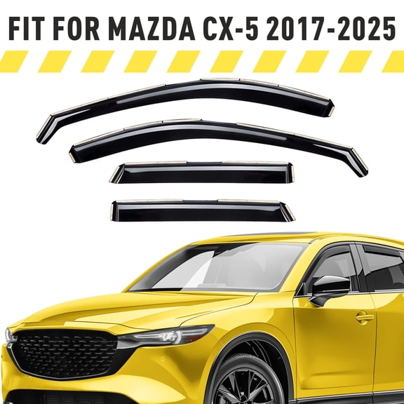 AEROGUYS Extra Durable Window Deflectors In-Channel Window Visors Rain Guards Fit for Mazda CX-5 2017-2025, Sun Visors, Wind Vent for Shades, Exterior Car Accessories - 4pcs. AG0971