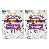 Colorations Chubby Markers, 2 Packs of 8 Markers, Total 16, 8 Colors