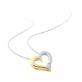 thumbnail image 2 of Diamond Heart Pendant with Chain in 14K Two Tone Gold (1/10 cttw), 2 of 3