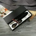 thumbnail image 2 of Feather Pen Set, Retro Style Carved Design, Personalized Pens, with Ink, 2 Replacement Tips, Fountain Pen Stand Base, Black, 2 of 6