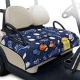 thumbnail image 2 of COEQINE Golf Cart Seat Protector with Fold Design & Carry Handle, Quilted Universal Fit 51.2x30.3 Inch for EZGO/Yamaha/Club Car 2-Seaters, 4-Pocket Storage, Blue Golf Pattern, 2 of 8