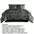 thumbnail image 5 of Jay 7 Piece King Comforter Set, Polyester Velvet, Deluxe Texture, Gray- Saltoro Sherpi, 5 of 5