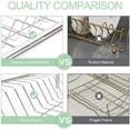 thumbnail image 3 of Dish Rack, 304 Stainless Steel 2 Tier Dish Drying Rack with Drain Board, Utensil Holder, Cutting Board Holder, Rustproof Dish Drainer for Kitchen Countertop (Silver), 3 of 7