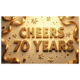 thumbnail image 2 of Cheers to 70 Years Golden Heart Celebration Backdrop Banner Party Decorations Anniversary Photography Props Background Decors Anniversary, 2 of 8
