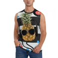 thumbnail image 1 of Fotbe Pineapple With Black Glasses Men's Camiseta sin Mangas Estampada para Hombres, Playera Casual para Gimnasio, Entrenamiento, Playa-XX-Large, 1 of 7