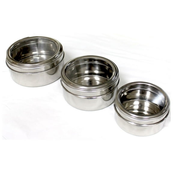 5-1/2-Inch Large Stainless Steel Canisters - 3 Piece Set (ToolUSA: U-88010)