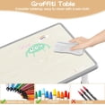 thumbnail image 3 of Adjustable height niños mesa y chair set con superficie con grafiti-47.2 x 23.6 x 18.9 pulgadas 4 sillas bpa-free non-slip feet ages 2-10 gray ideal playroom classroom y home, 3 of 7