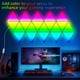 thumbnail image 2 of Paneles de luz LED triangulares, colores, paquete de 8 unidades RGB con control remoto y aplicación, 2 of 8
